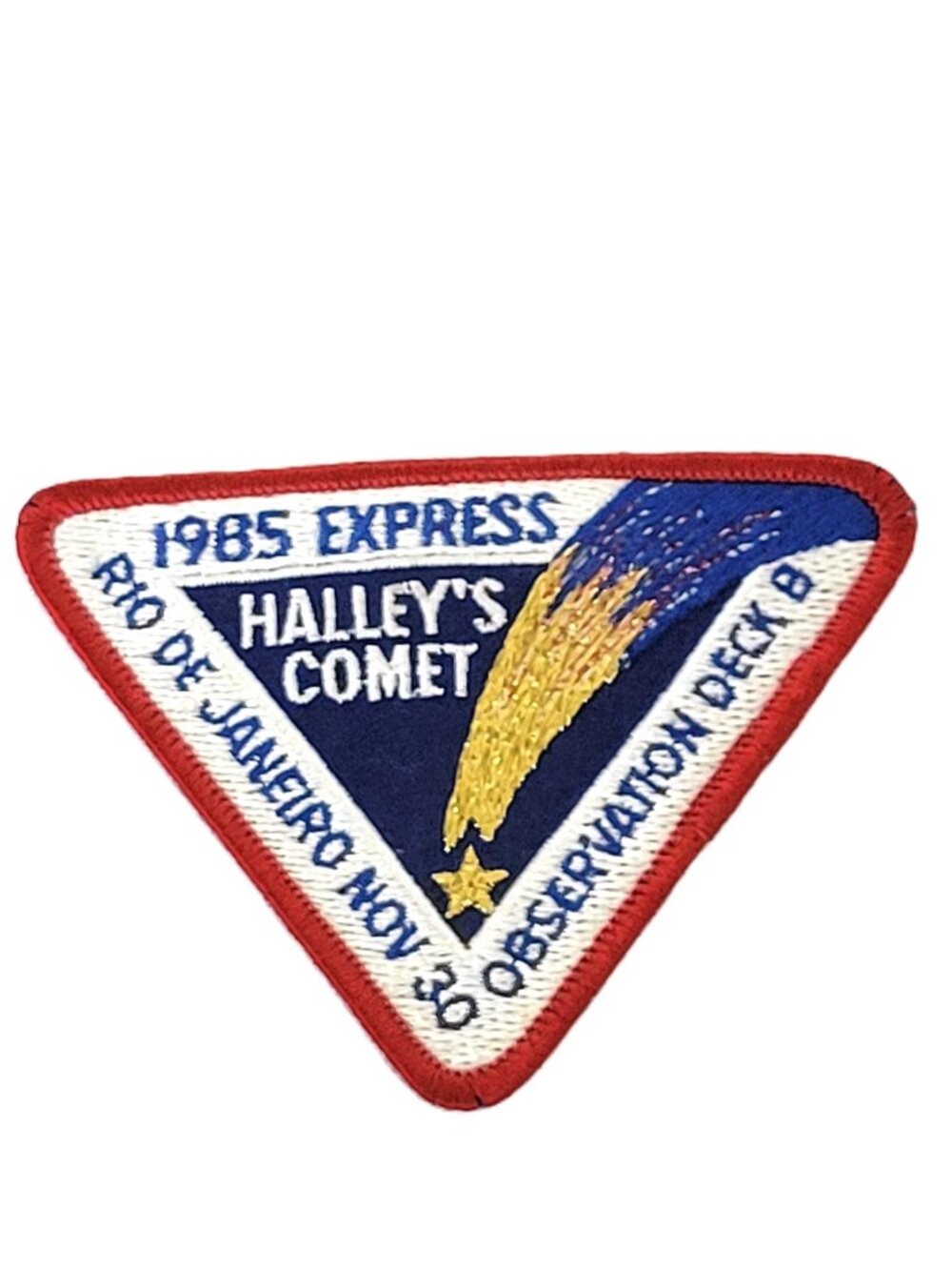 Vintage 1985 Halley's Comet Express Rio de Janeiro Patch Observation Deck B